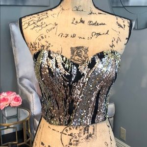 NWT black sequins corsets